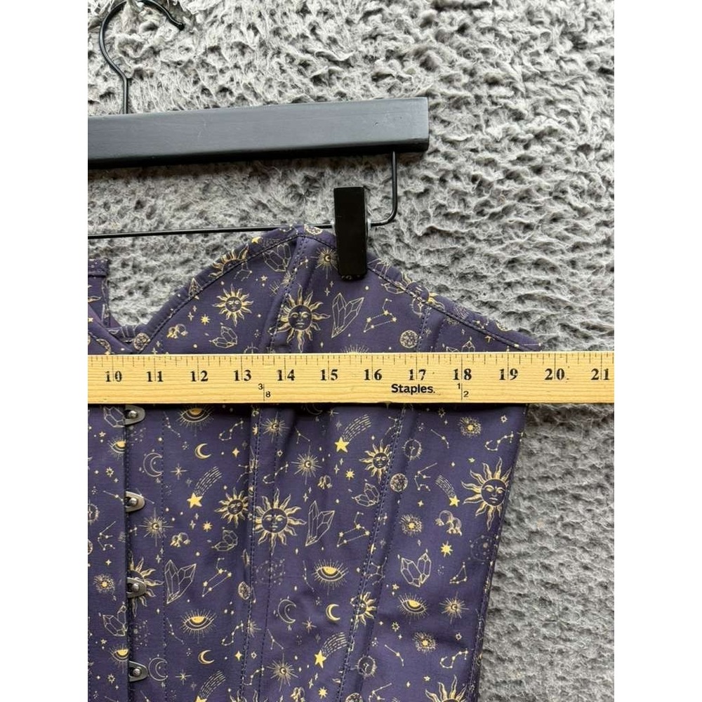 NWOT Corset Story Mystic Galaxy Indigo Gold Longline Overbust Corset Size UK 22 - Picture 10 of 12